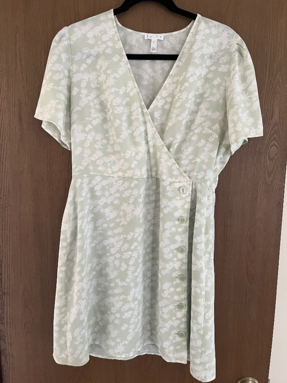 Leith Green Floral Dress with Buttons, size L